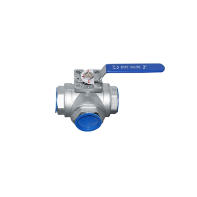 3 WAY T-PORT TOP FLANGED VALVE ISO-5211 PAD STAINLESS